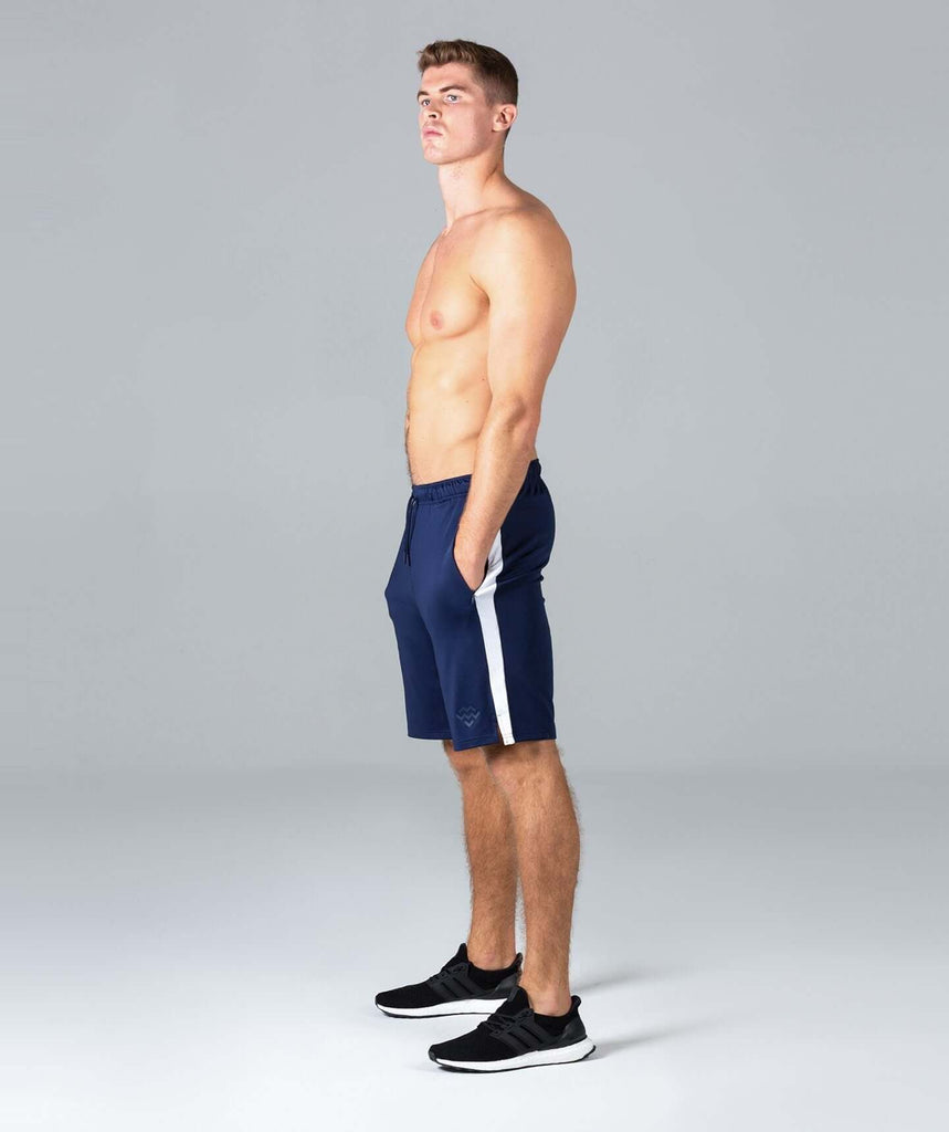 10 Inch Sports Shorts (Navy/White) - Machine Fitness