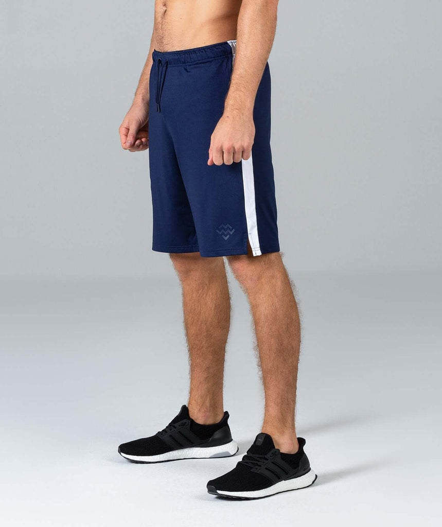 10 Inch Sports Shorts (Navy/White) - Machine Fitness