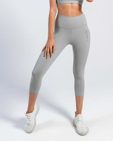 Core Cropped Leggings (Grey) - Machine Fitness