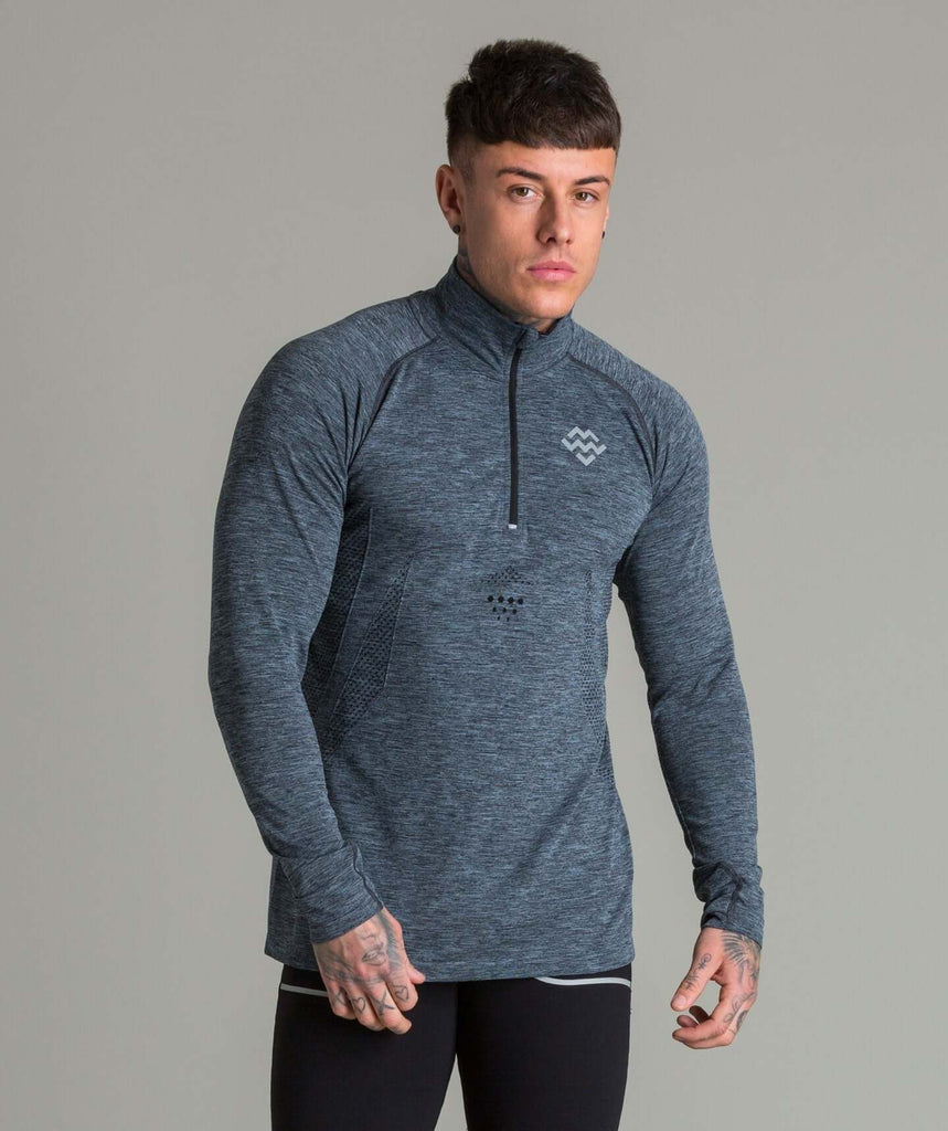 Exo-Knit 1/4 Zip Pullover (Charcoal/Black) - Machine Fitness