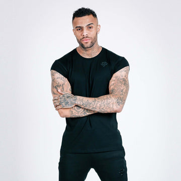 Flow Capped Sleeve T-Shirt (Black) - Machine Fitness