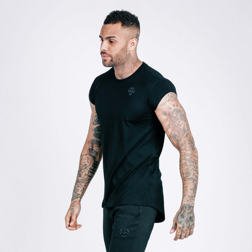 Flow Capped Sleeve T-Shirt (Black) - Machine Fitness