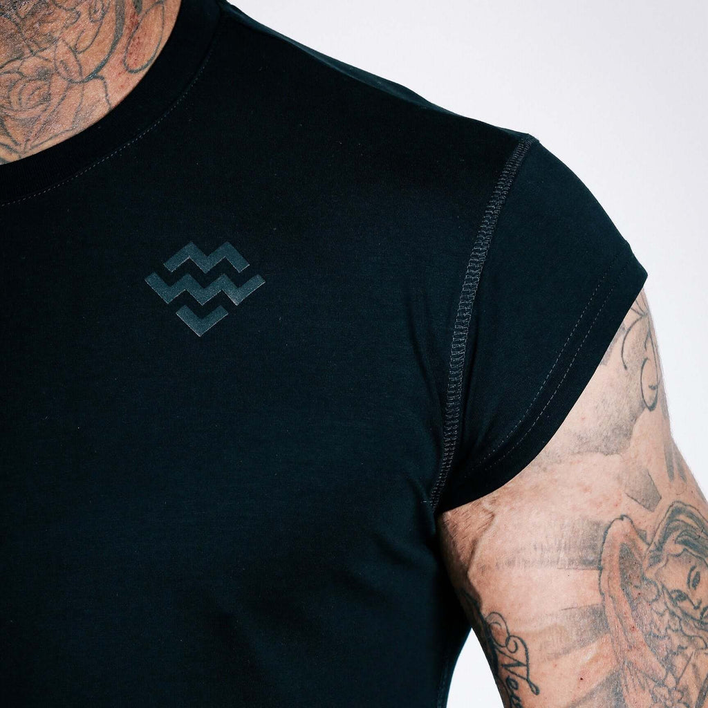 Flow Capped Sleeve T-Shirt (Black) - Machine Fitness
