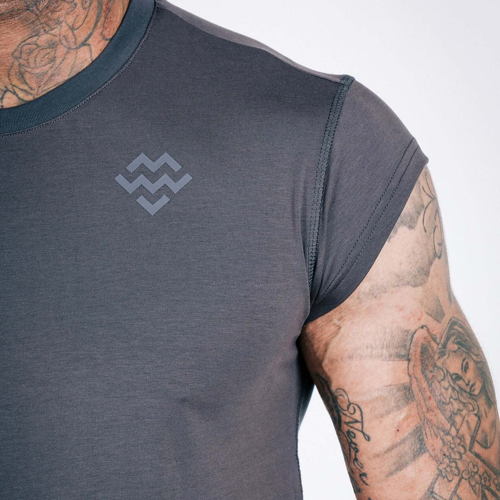 Flow Capped Sleeve T-Shirt (Dark Grey) - Machine Fitness
