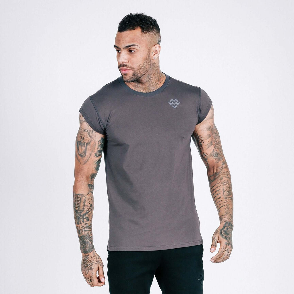 Flow Capped Sleeve T-Shirt (Dark Grey) - Machine Fitness