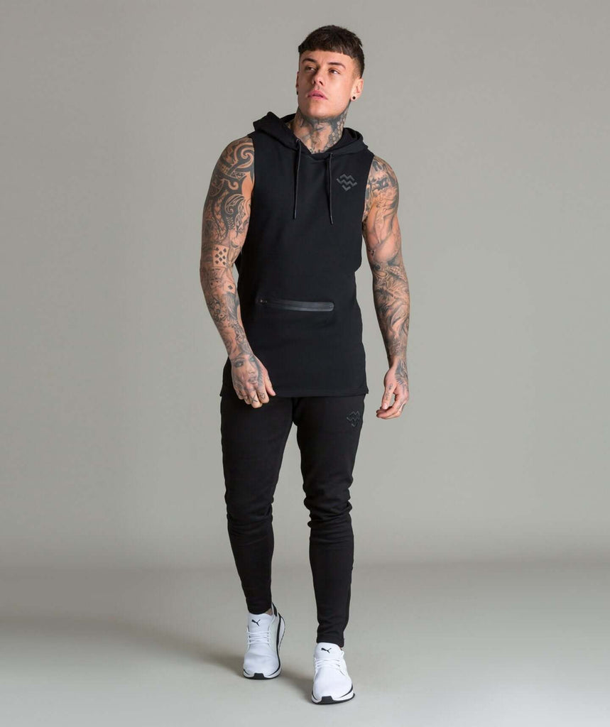 Flow Cut Off Hoodie (Black) - Machine Fitness