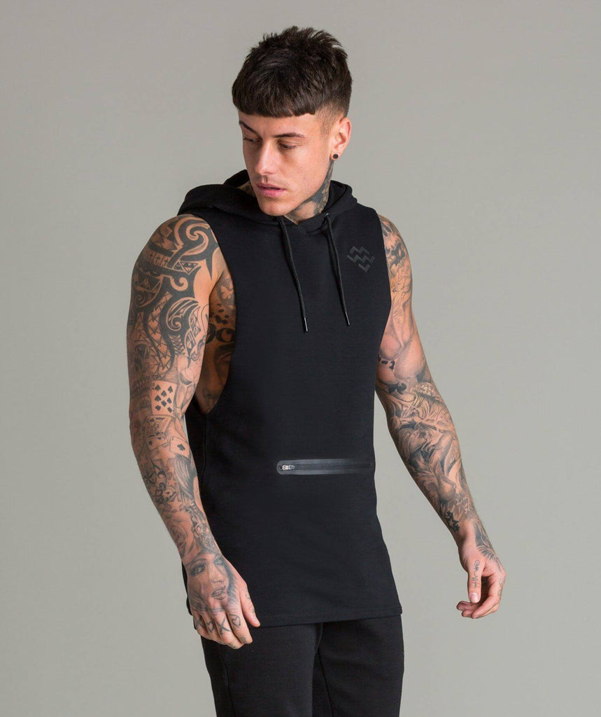 Flow Cut Off Hoodie (Black) - Machine Fitness