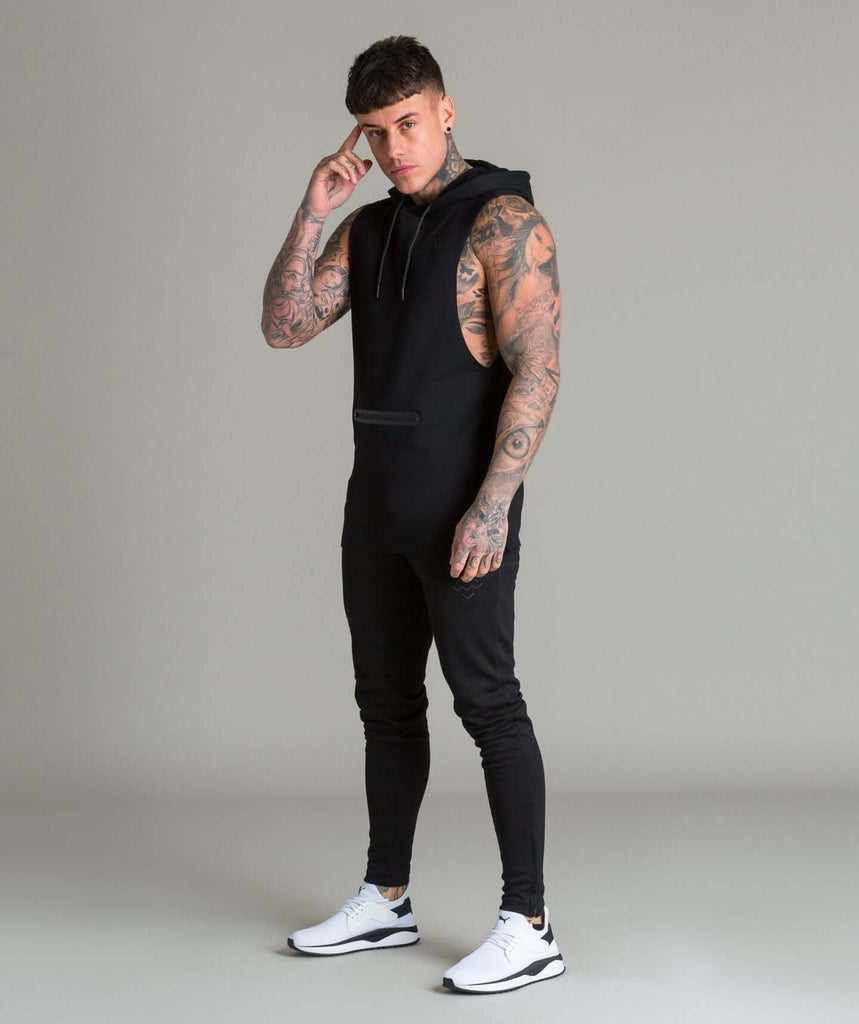 Flow Cut Off Hoodie (Black) - Machine Fitness