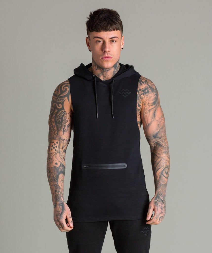 Flow Cut Off Hoodie (Black) - Machine Fitness