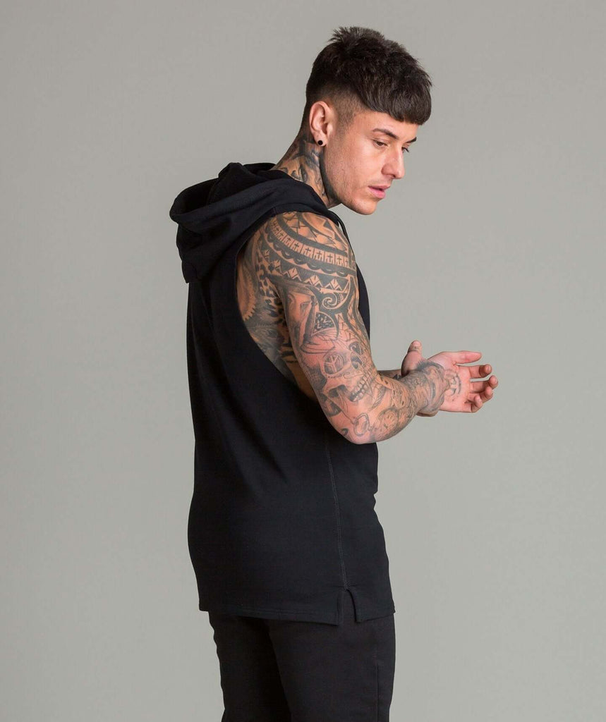 Flow Cut Off Hoodie (Black) - Machine Fitness