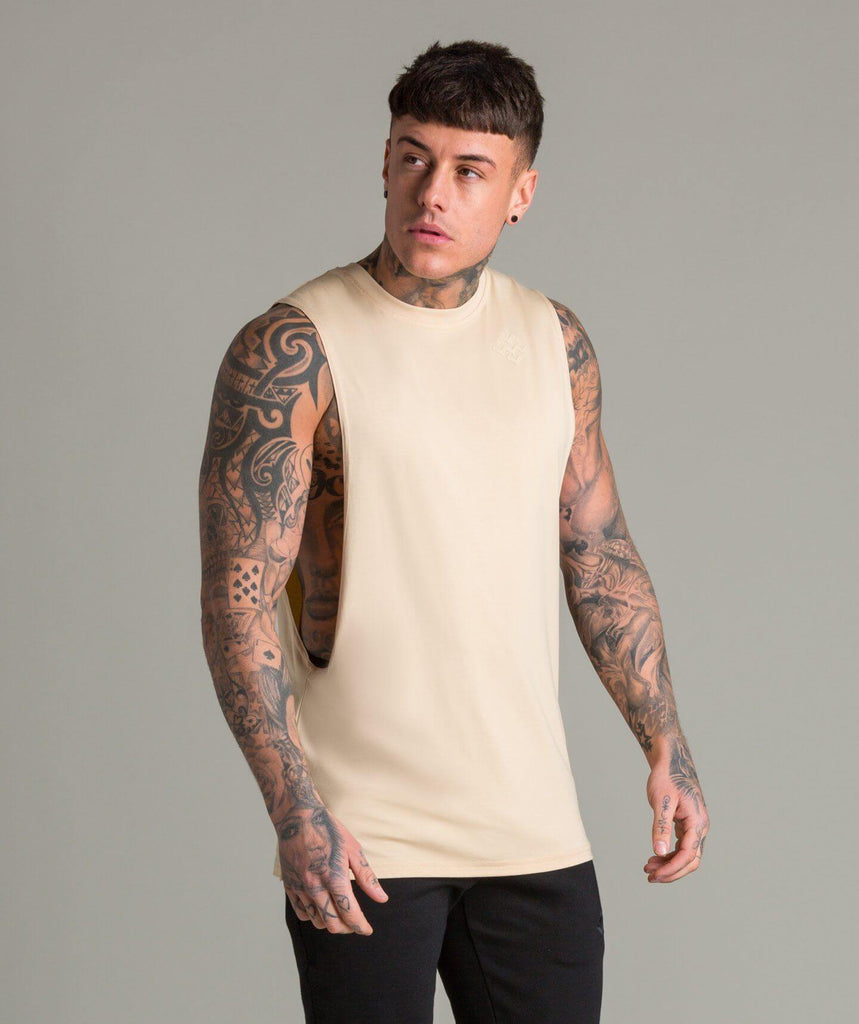 Flow Cut Off T-Shirt (Off White) - Machine Fitness