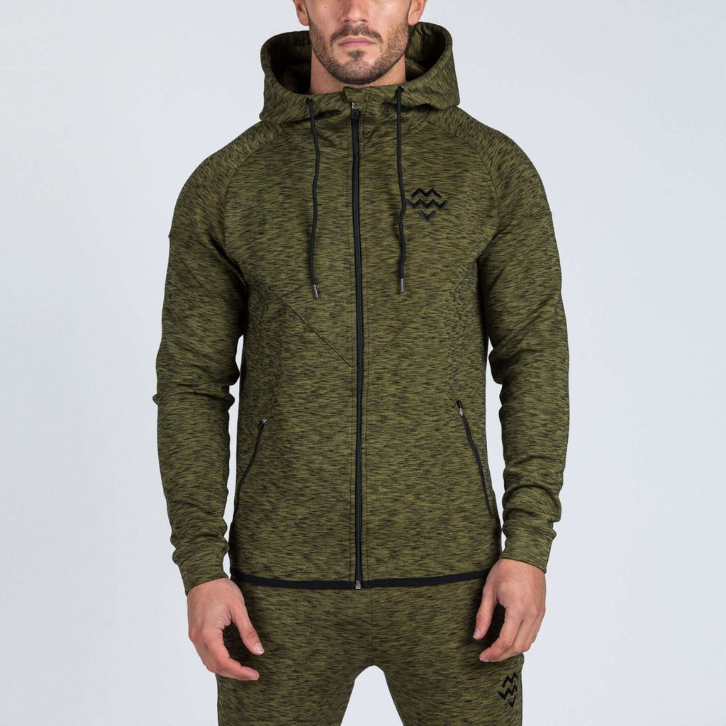Futura Therma-Tech Full-Zip Hoodie (Khaki Slub) - Machine Fitness