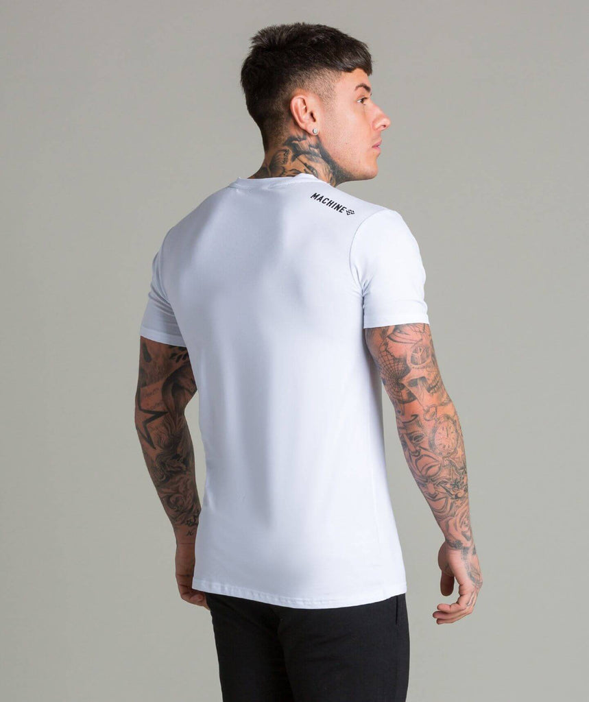 Machine Tech Fabric T-Shirt (White) - Machine Fitness