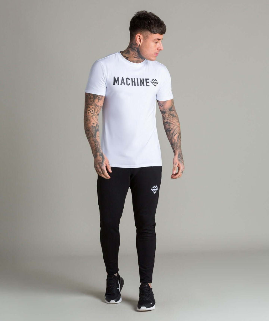 Machine Tech Fabric T-Shirt (White) - Machine Fitness
