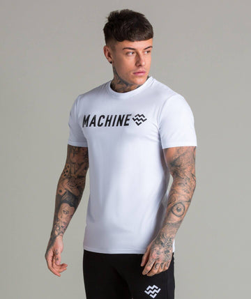 Machine Tech Fabric T-Shirt (White) - Machine Fitness