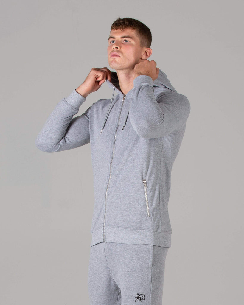 Rated Fitted Zip Up Hoodie (Grey) - Machine Fitness