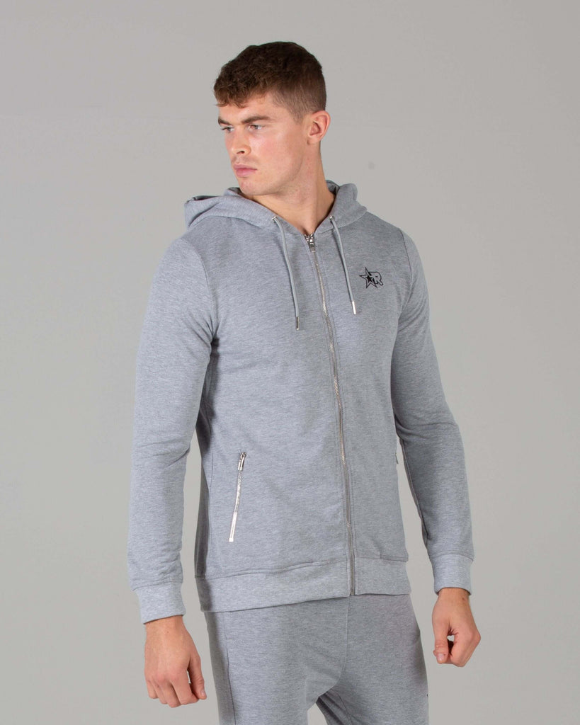 Rated Fitted Zip Up Hoodie (Grey) - Machine Fitness