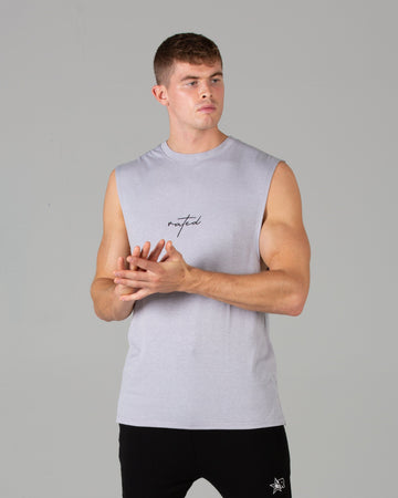 Rated Split Hem Cut-Off (Grey) - Machine Fitness